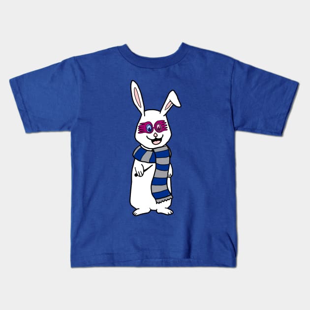 Looney Wizard Bunny Kids T-Shirt by AlissaJoyLeeArt 